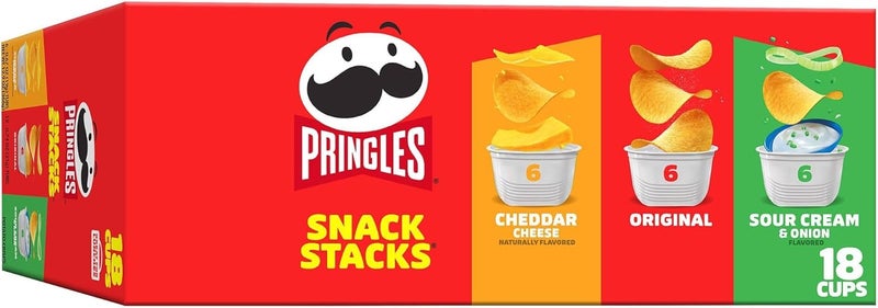 Pringles عبوة متنوعة من رقائق البطاطس برينجلز - 18 كوب - Image 1