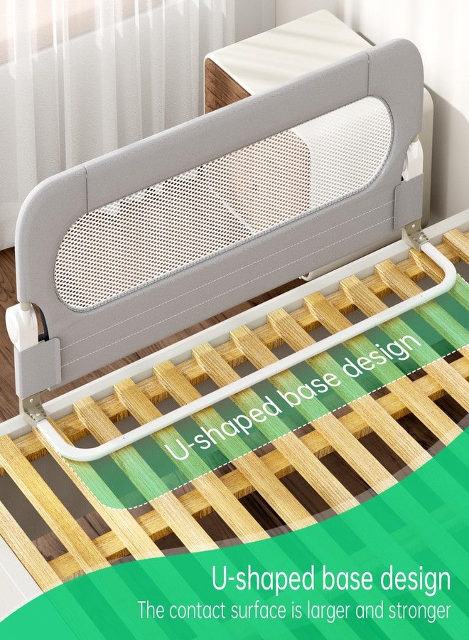 UPGOGO Folding Bed Rail for Toddlers,Baby Bed Rail Guard with Reinforced Anchor Safety System,Fit Bunk,Full Size,Queen,King,Twin(Grey,71"x23.6") - Image 4