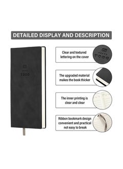 Excefore To Do List Notebook, 2 Pcs 196 Pages Soft Leather Pocket To Do List Notepad Checklist for Daily Plans School Supplies for High School Students Study Schedule Notebook, Black, Grey  - Image 3