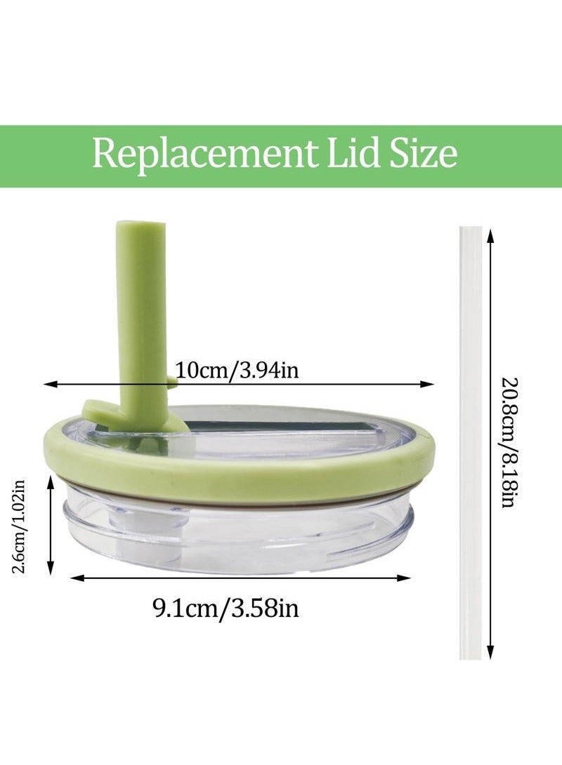 كِنشُو 2 Pack 40 oz Tumbler Flip Straw Lid Replacement fit for Stanley Quencher, Spill Proof Splash Resistant Tumbler Lids,Reusable Tumbler Cover for Stanley Cup (Light Purple) - Image 4