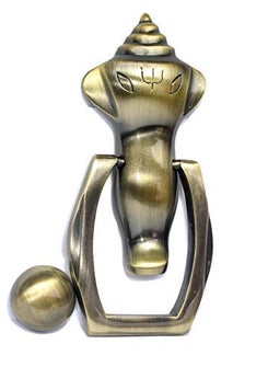 Decora Dora Decora Dora Brass Beautiful Decoratives Shanksh Door Knocker with Antique Finish Pack of 1 Size 7 inch  - Image 5