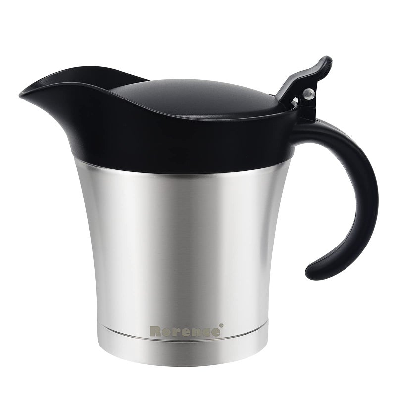 Rorence Rorence Stainless Steel Double Insulated Gravy BoatSauce Jug 16 Ounce Capacity 
