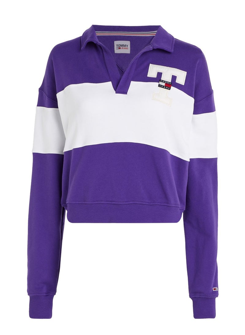 TOMMY JEANS - Polo Neck Color Block Sweatshirt - Image 1