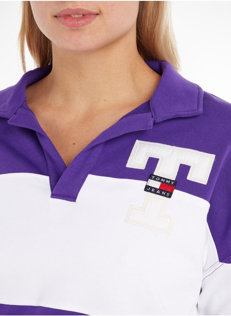 TOMMY JEANS - Polo Neck Color Block Sweatshirt - Image 1