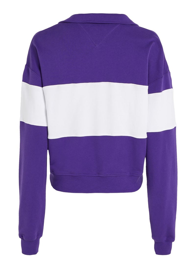 TOMMY JEANS - Polo Neck Color Block Sweatshirt - Image 1