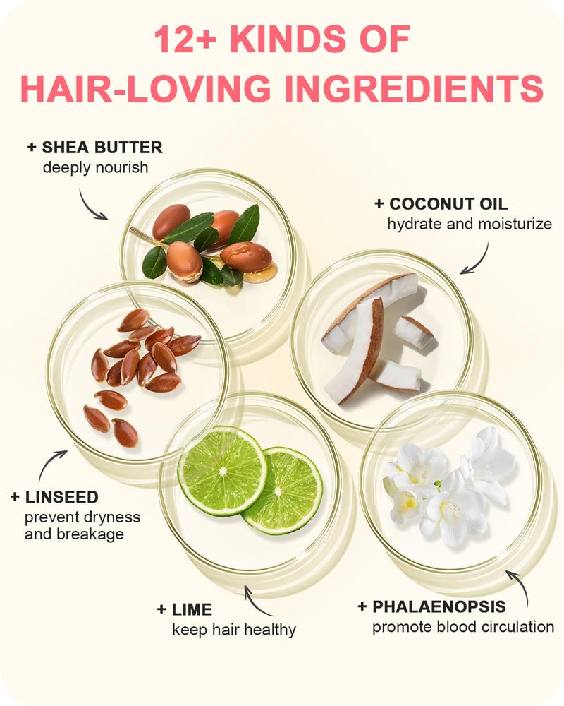 Samnyte 4 In 1 Styling Cream, Anti Frizz Hair Styling Cream for Women Kids Slick Back, Enhance Shine Fly Away Hair Tamer, Non-greasy Curl Defining, No Chemical Flavors Smoothing Cream - Image 5