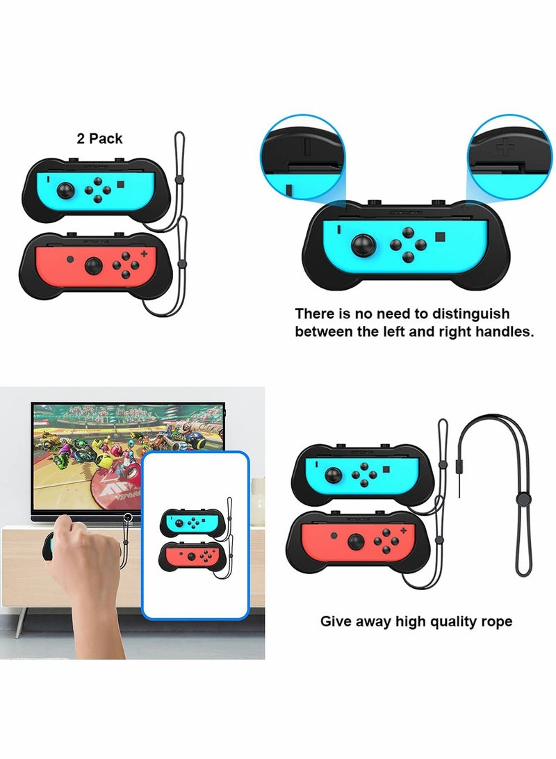 Excefore Switch Game Sports Accessories Bundle,10 in 1 Family Accessories Kit for Switch & OLED Games : Joycon Grip for Mario Golf Super Rush,Wrist Dance Bands & Leg Strap,Comfort Grip Case And Tennis Rackets - Image 4