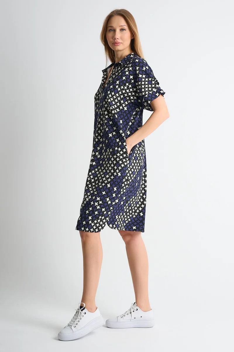 الكسندر جاردي Patterned Collar Detailed Pocket Dress