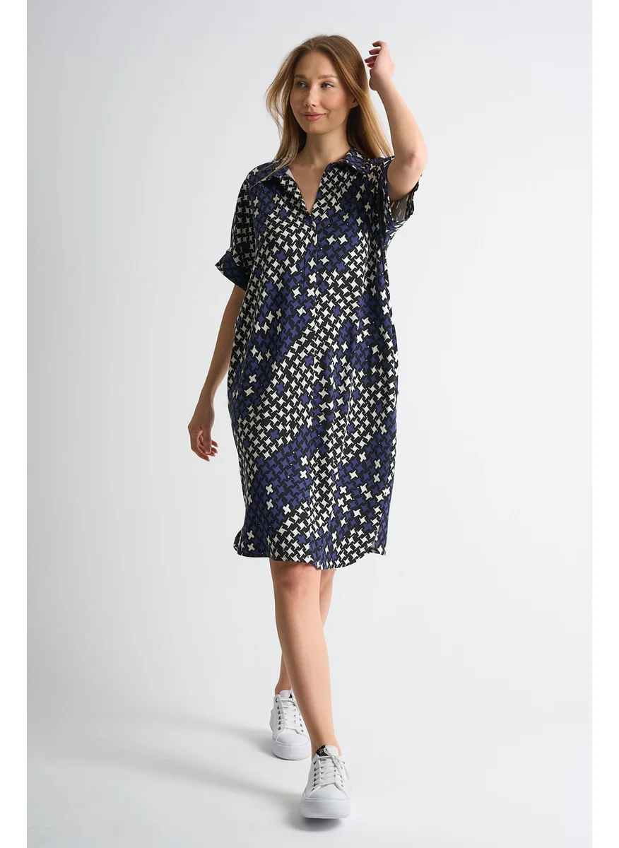 Alexander Gardi Patterned Collar Detailed Pocket Dress