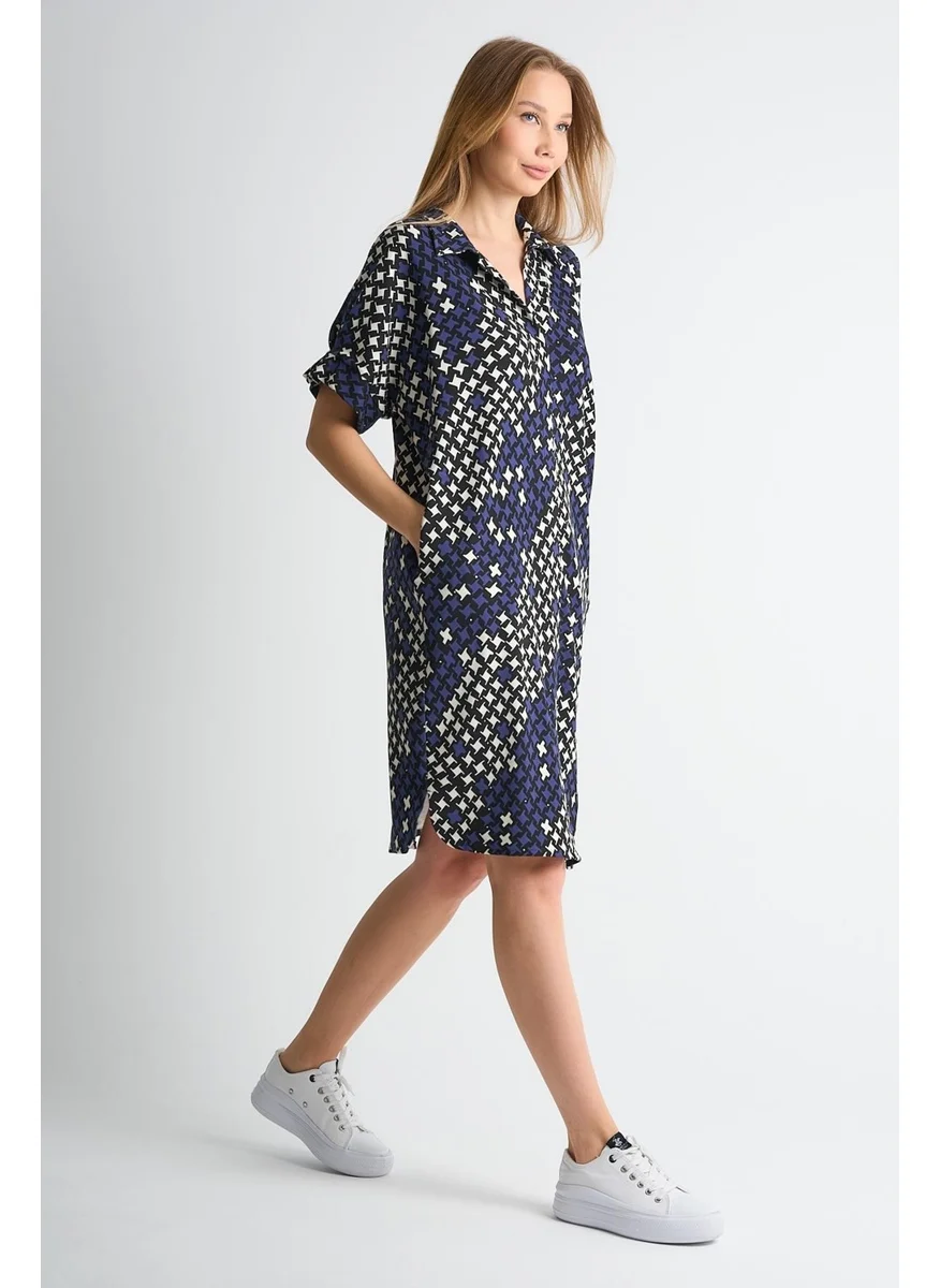 Alexander Gardi Patterned Collar Detailed Pocket Dress