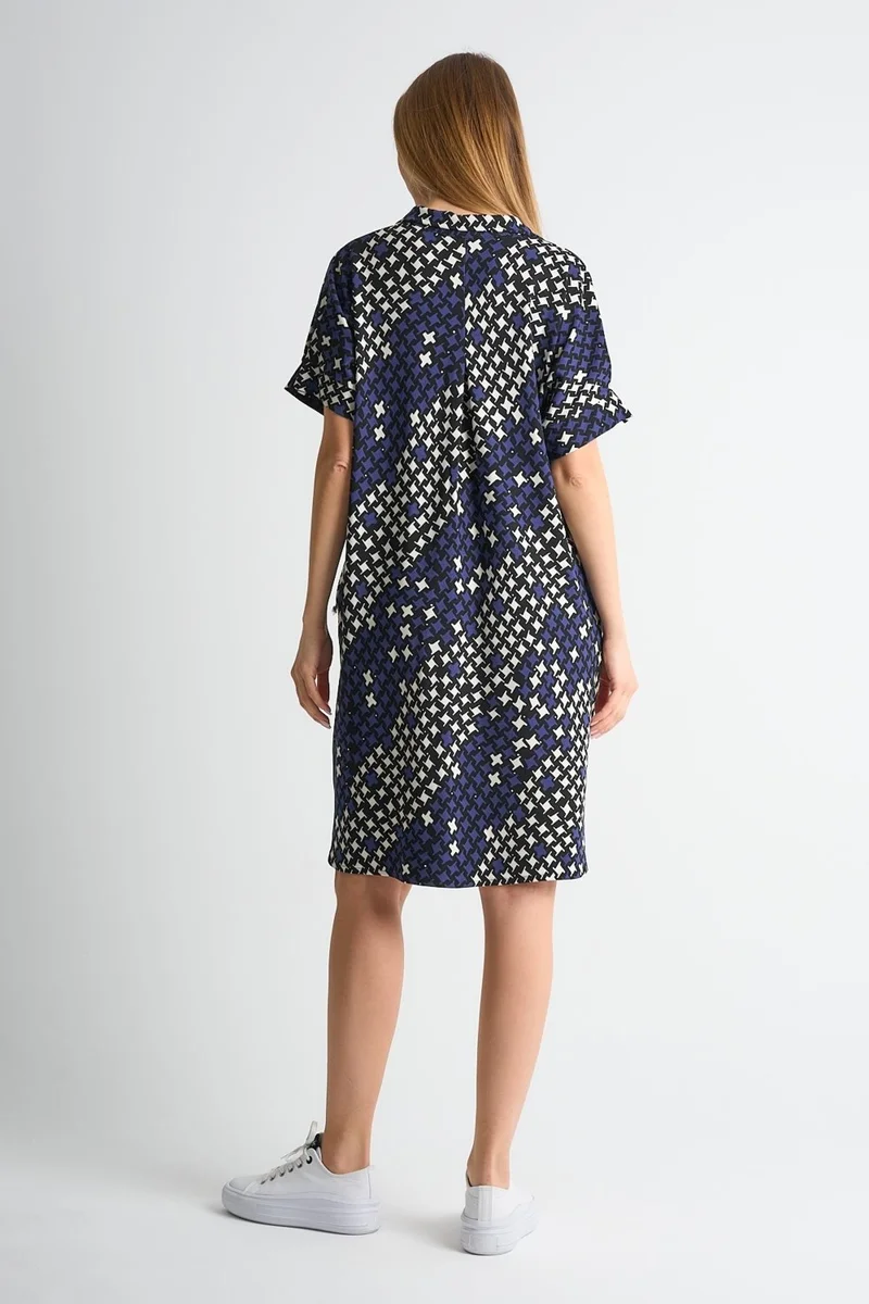 الكسندر جاردي Patterned Collar Detailed Pocket Dress