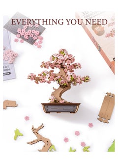 Robotime Rolife Sakura Bonsai DIY Wooden 3D Puzzle TG415 Premium 3D Puzzle Building Kits for Adults & Teens - Decorative Home Décor, Ramadan & Holiday Gift (Eid and Birthday) for Puzzle Enthusiasts, Stress Relief STEM Project  - Image 4