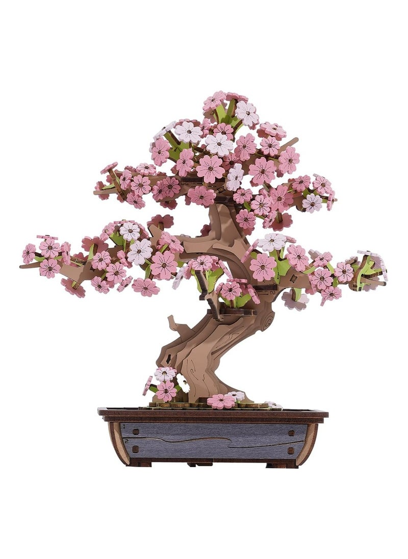 Robotime Rolife Sakura Bonsai DIY Wooden 3D Puzzle TG415 Premium 3D Puzzle Building Kits for Adults & Teens - Decorative Home Décor, Ramadan & Holiday Gift (Eid and Birthday) for Puzzle Enthusiasts, Stress Relief STEM Project  - Image 5