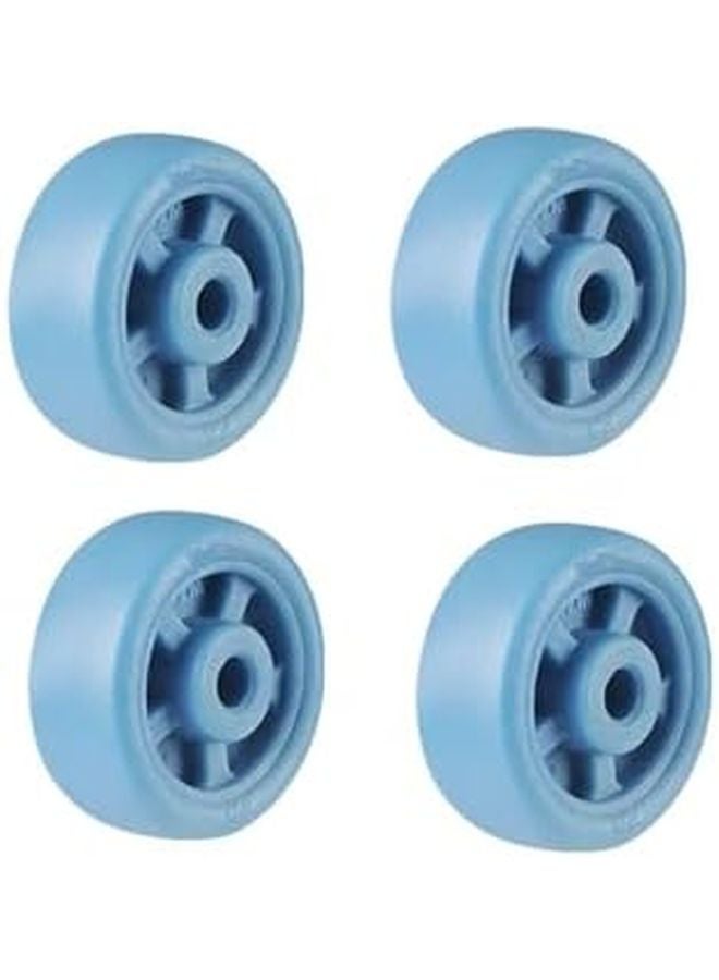 4 Pcs Blue Nylon Pulley Wheels 1 5 Inch Furniture Roller Casters Replacement - Image 4