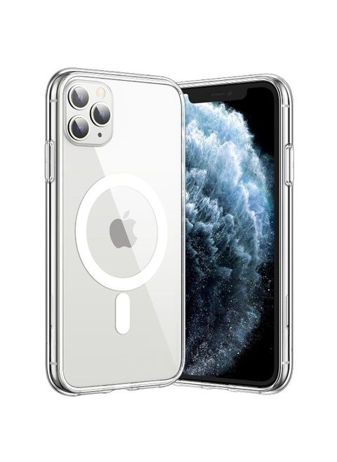 iPhone 11 Pro Magnetic Case Compatible with MagSafe Wireless Charging, Anti-Scratch Bumper Cover (Clear), TPU - PC