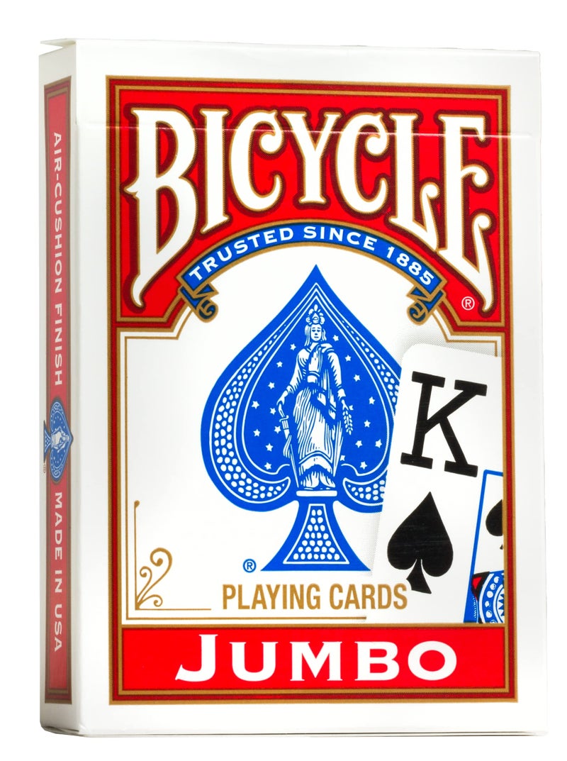 Bicycle بطاقات لعب بايسكل، فهرس عملاق، 12 عبوة، أحمر وأزرق - Image 3