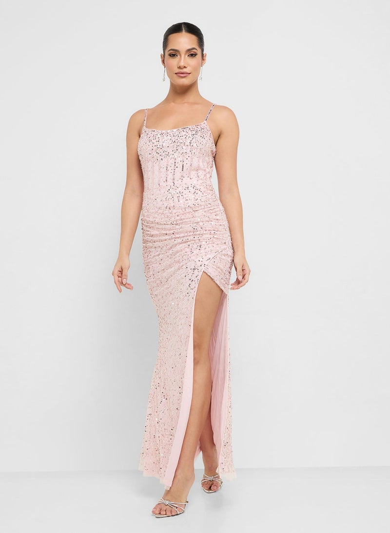 نمشي x فستان كورسي مزين بفتحة - Image 2