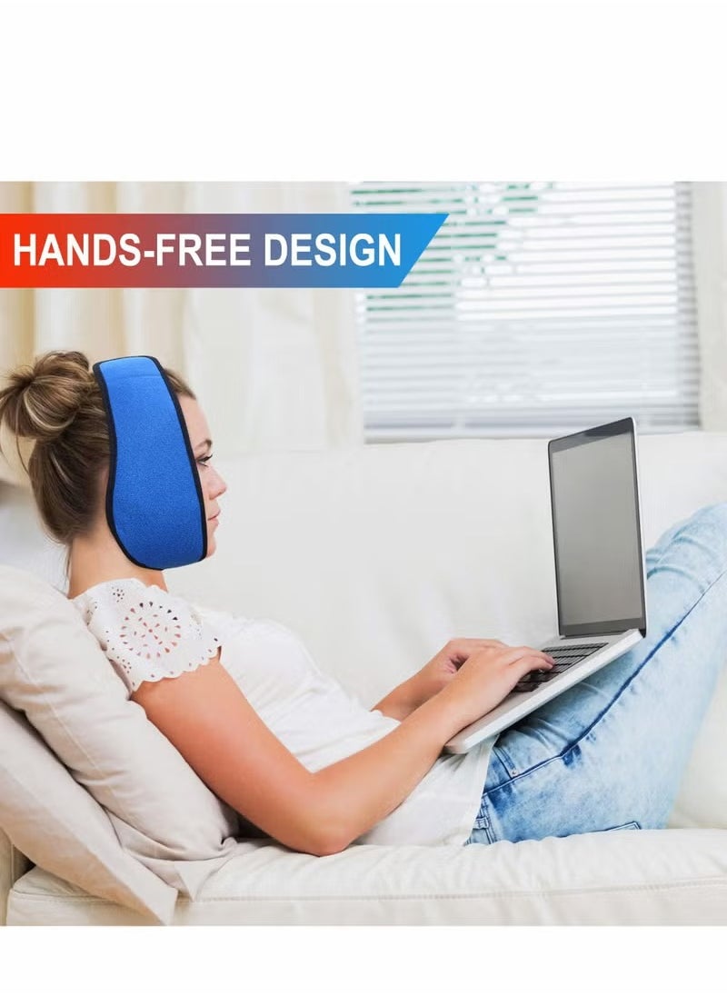Healthy Face Ice Pack Wrap for TMJ, Wisdom Teeth, with 4 Reusable Hot Cold Therapy Gel Packs, Pain Relief Chin, Head, Oral and Facial Surgery, Dental Implants, Blue  - Image 3