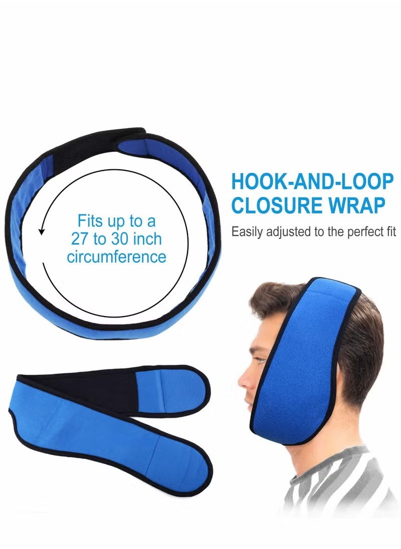 Healthy Face Ice Pack Wrap for TMJ, Wisdom Teeth, with 4 Reusable Hot Cold Therapy Gel Packs, Pain Relief Chin, Head, Oral and Facial Surgery, Dental Implants, Blue  - Image 5