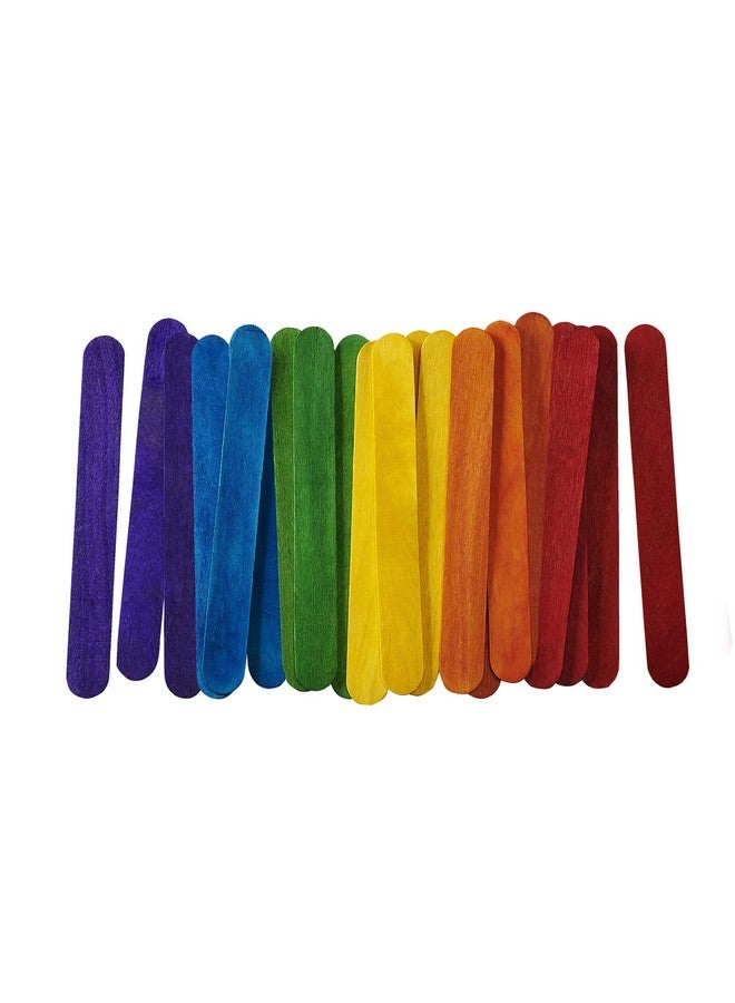 Comfy Package [100 Count] 6 Inch Colored Jumbo Popsicle Sticks For Crafts Ices Ice Cream Waxing Tongue Depressor Wood Craft Sticks - Image 1
