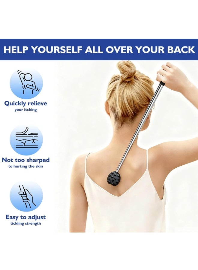 Telescoping Back Scratcher with 3Pcs Detachable Heads, Gifts for Wife Daughter Son, Mens Gifts, Husband, Extendable Back Massager Tool - Image 5