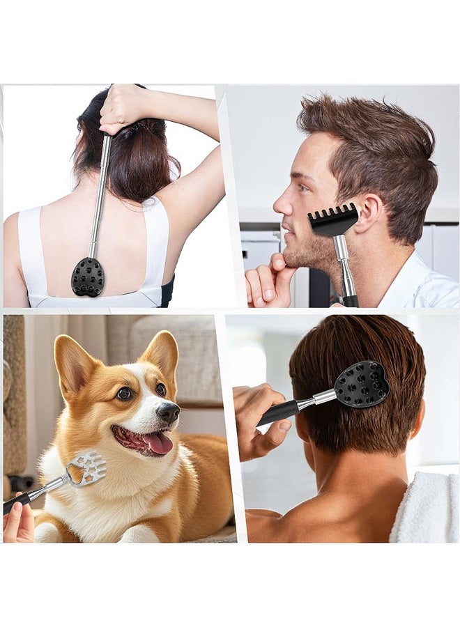 Telescoping Back Scratcher with 3Pcs Detachable Heads, Gifts for Wife Daughter Son, Mens Gifts, Husband, Extendable Back Massager Tool - Image 4