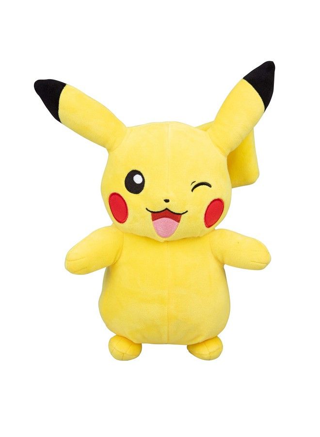Pokemon Pokémon 12" Large Winking Pikachu Plush Officially Licensed Quality & Soft Stuffed Animal Toy Add Pikachu To Your Collection! Great Gift For Kids & Fans Of Pokemon  - Image 1