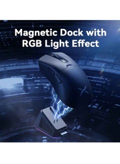 DELUX M900PRO Wireless Gaming Mouse, Ergonomic Design Comfortable Grip Wireless Mouse With Programmable Buttons, 8k Polling Rate Computer Mouse With RGB Charging Dock, (1pc, Red)  - Image 2