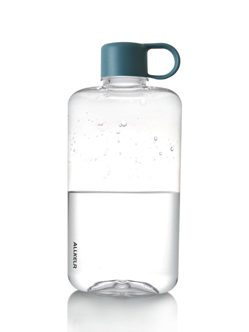 ALLKELR Portable Flat Water Bottle  BPA Free Tritan Plastic Travel Water Bottle for Camping  Fitness  Outdoor Sports  Fits Purse and Pocket (Blue  16.9 oz) - Image 1