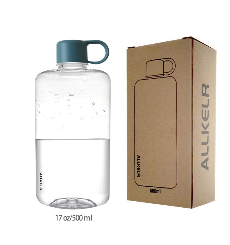 ALLKELR Portable Flat Water Bottle  BPA Free Tritan Plastic Travel Water Bottle for Camping  Fitness  Outdoor Sports  Fits Purse and Pocket (Blue  16.9 oz) - Image 5