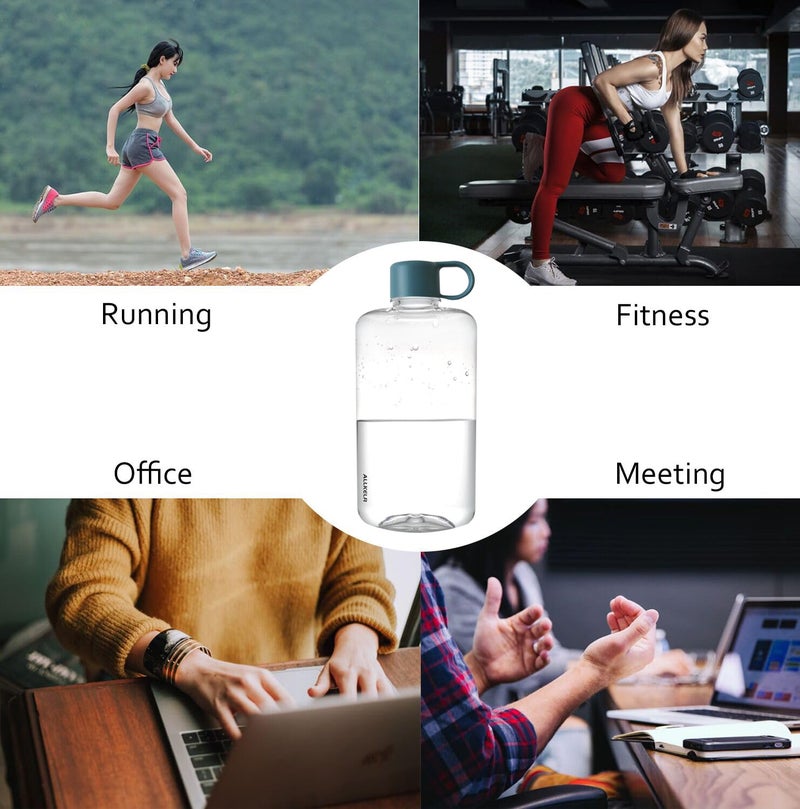 ALLKELR Portable Flat Water Bottle  BPA Free Tritan Plastic Travel Water Bottle for Camping  Fitness  Outdoor Sports  Fits Purse and Pocket (Blue  16.9 oz) - Image 3