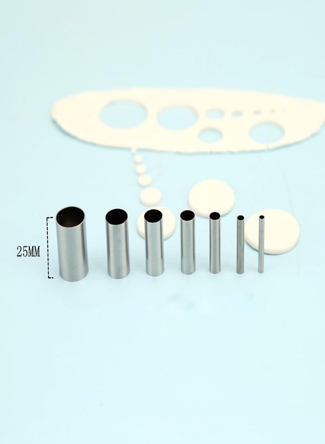 GSHLLO 7 Pcs Stainless Steel Clay Cutters Round Polymer Pottery Clay Cutters Circle Mold Cutter Hole Hollow Punch Cutter with Storage Jar for Craft Project - Image 5