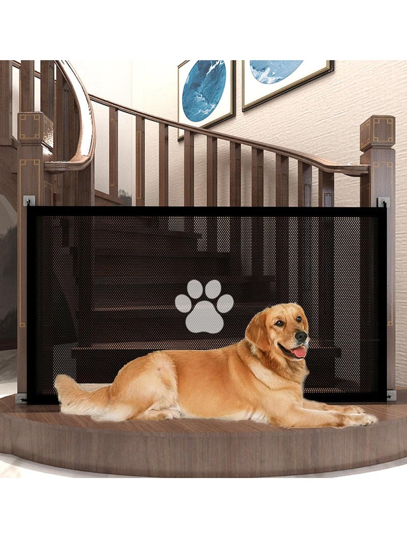 GUDOO بوابة الشبكة المحمولة بوابة سحرية للأطفال للدرج والأبواب والممرات سهلة التركيب بوابات سلامة الأطفال قابلة للطي للاستخدام الداخلي والخارجي عرضها 180 سم وارتفاعها 78 سم. - Image 1