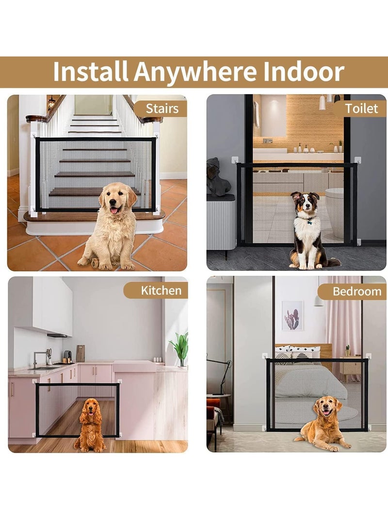 GUDOO بوابة الشبكة المحمولة بوابة سحرية للأطفال للدرج والأبواب والممرات سهلة التركيب بوابات سلامة الأطفال قابلة للطي للاستخدام الداخلي والخارجي عرضها 180 سم وارتفاعها 78 سم. - Image 3