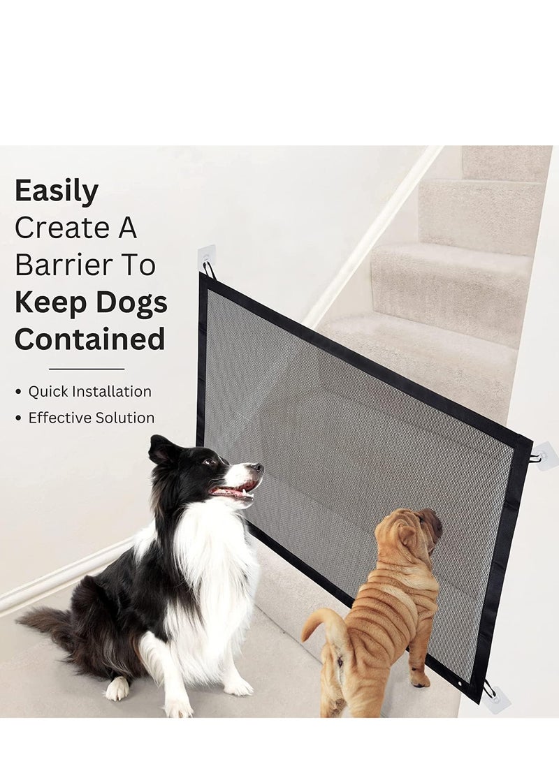 GUDOO بوابة الشبكة المحمولة بوابة سحرية للأطفال للدرج والأبواب والممرات سهلة التركيب بوابات سلامة الأطفال قابلة للطي للاستخدام الداخلي والخارجي عرضها 180 سم وارتفاعها 78 سم. - Image 4