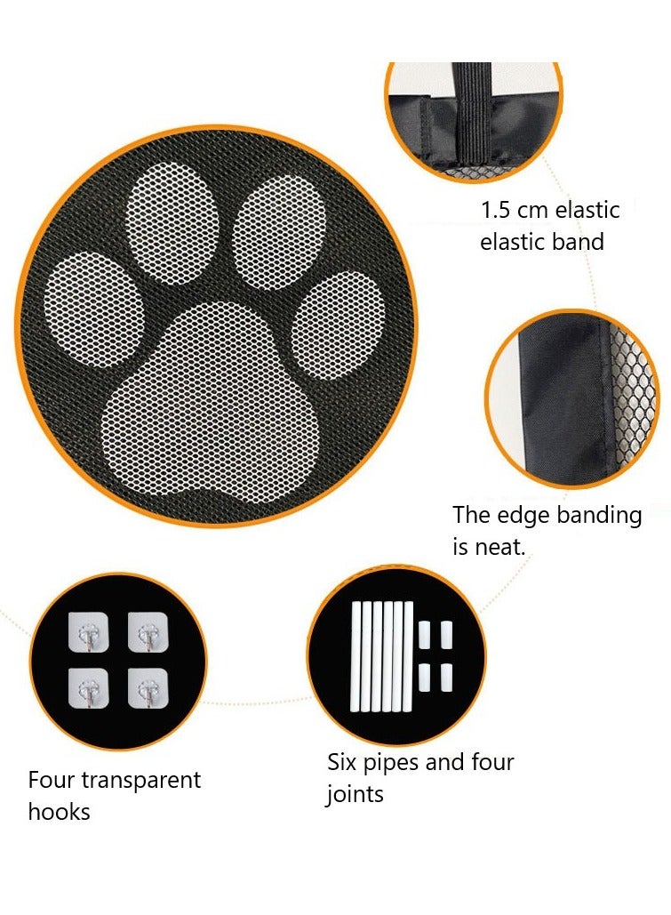 GUDOO بوابة الشبكة المحمولة بوابة سحرية للأطفال للدرج والأبواب والممرات سهلة التركيب بوابات سلامة الأطفال قابلة للطي للاستخدام الداخلي والخارجي عرضها 180 سم وارتفاعها 78 سم. - Image 5