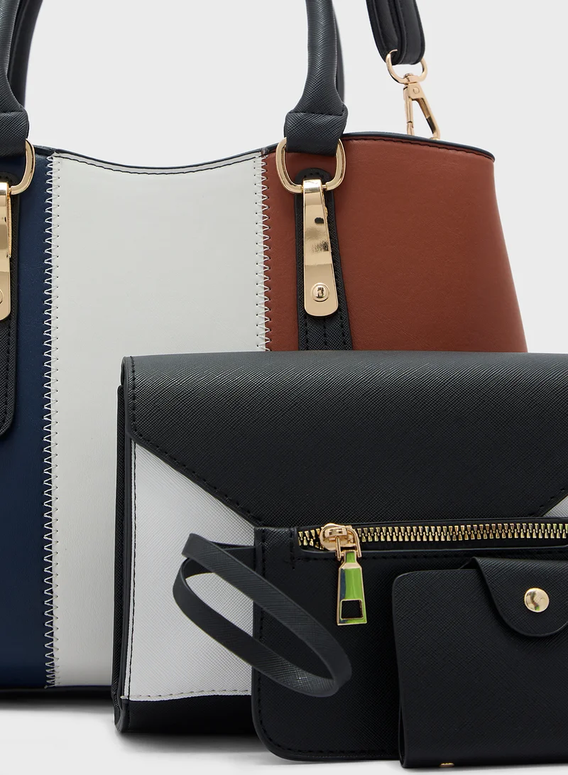 ELLA 4 In 1 Handbag Set With Tote, Crossbody, Pouch And Cardholder