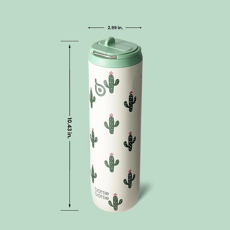 BOTTLE BOTTLE Insulated Water Bottle 24oz with Straw Lid and Handle for Sports Travel Gym Stainless Steel Water Bottles Double-Wall Vacuum Metal Leak Proof BPA-Free (Cactus) - Image 4
