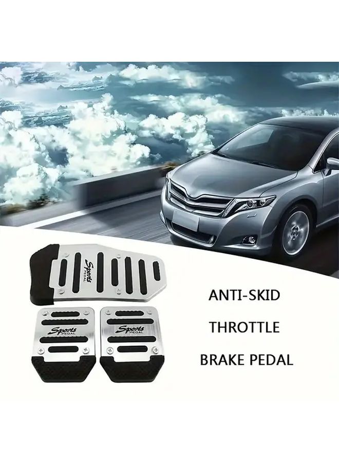 Red Anti Skid Aluminum Alloy Car Pedals With Stripe Design For Throttle Brake Clutch - Image 4