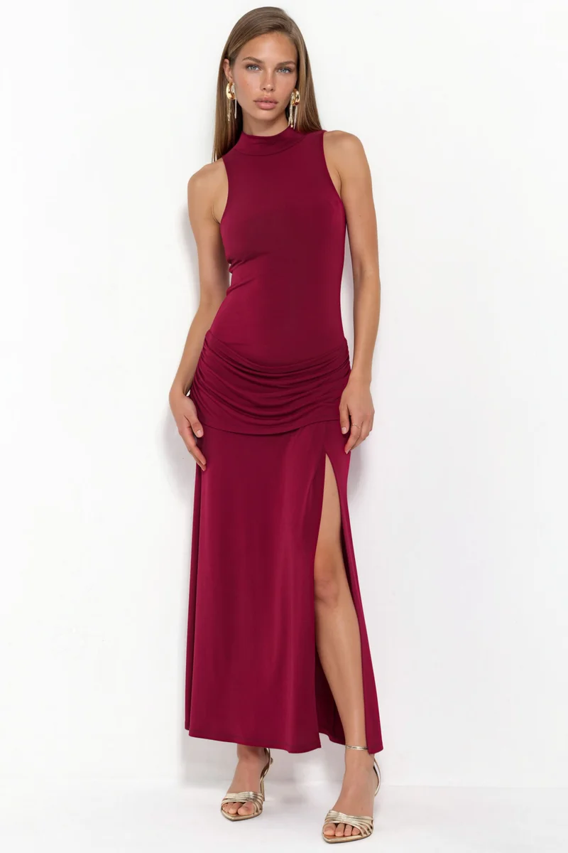 هيكاب Turtleneck Long Dress with Slit