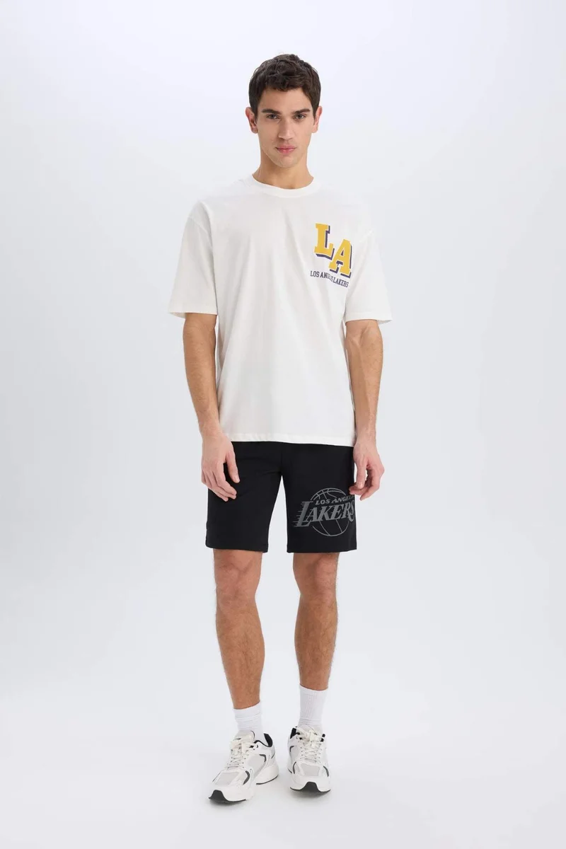 DeFacto Oversize NBA Los Angeles Lakers Licensed Crew Neck T-Shirt