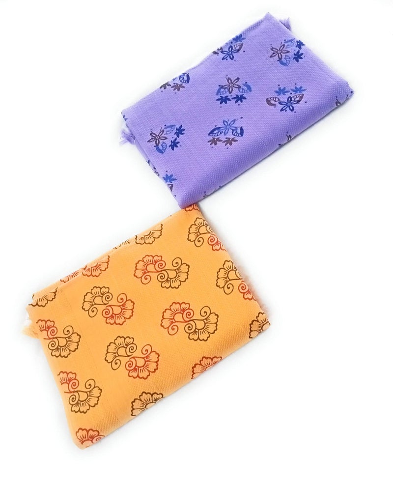bath towels Khadi Cotton Floral Printed Bath Towel Pack of 3 (60"x 30" inches/150" x 75" cm) Large Size , Suitable for All Men and Women_SAAA26 - Image 2