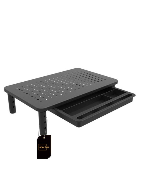 Metal Monitor Stand with Storage Drawer for Computer/Laptop/Printer/Notebook for Home and Office Black
