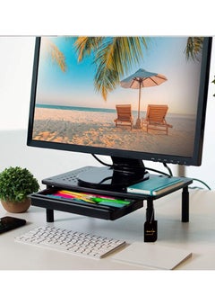 Sharpdo Metal Monitor Stand with Storage Drawer for Computer/Laptop/Printer/Notebook for Home and Office Black  - Image 4