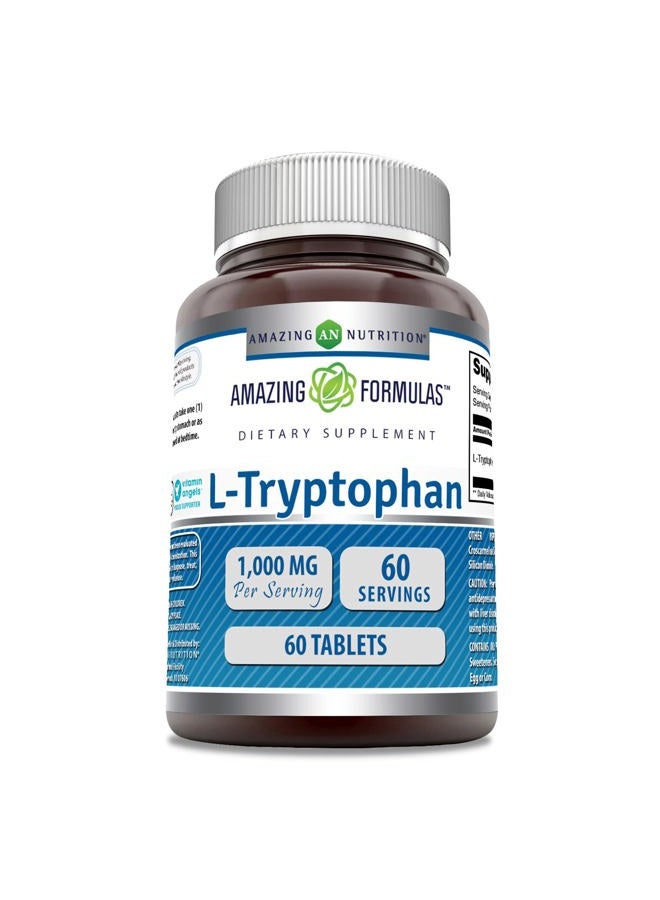 Amazing Nutrition Amazing Formulas L-Tryptophan 1000mg 60 Tablets Supplement | Non-GMO | Gluten Free | Made in USA - Image 1