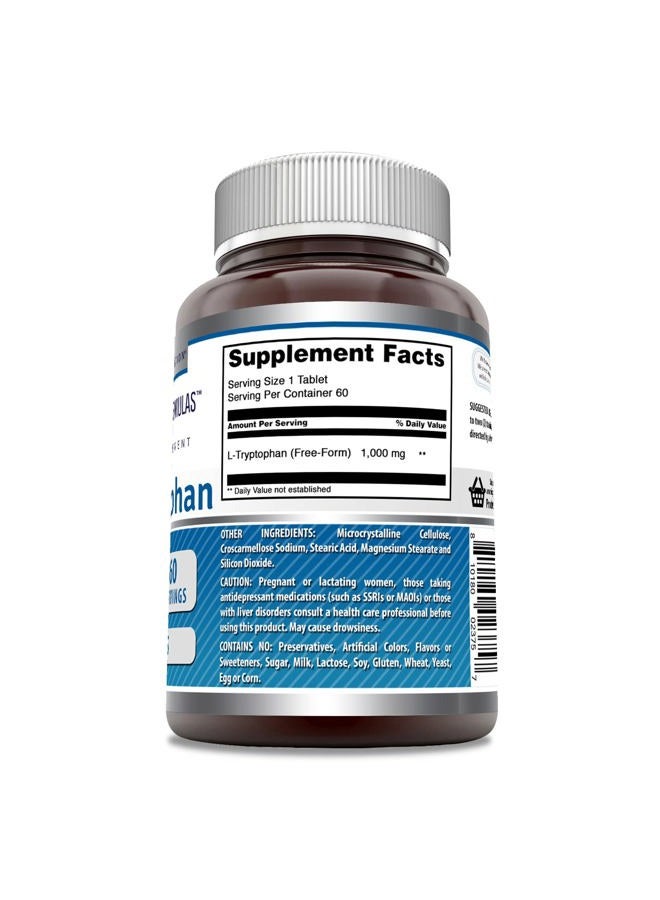 Amazing Nutrition Amazing Formulas L-Tryptophan 1000mg 60 Tablets Supplement | Non-GMO | Gluten Free | Made in USA - Image 3