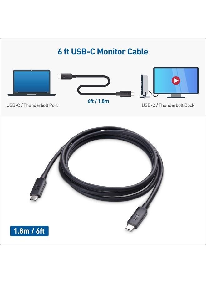 Cable Matters - USB C to USB C Monitor Cable 6 ft / 1.8m with 4K 60Hz Video Resolution, 100W Power Delivery, and 5Gbps USB-C 3.1 Gen 1 Data Transfer - Image 1