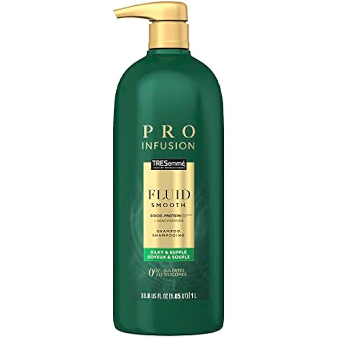 Tresemme CRUELTY-FREE PRO INFUSION FLUID SMOOTH SHAMPOO FOR SILKY & SUPPLE HAIR SULFATE FREE, INFUSED WITH NATURAL COCONUT DROPLETS + PLANT-BASED SALON PROTEIN + NIACINIMIDE 33.8OZ - Image 1