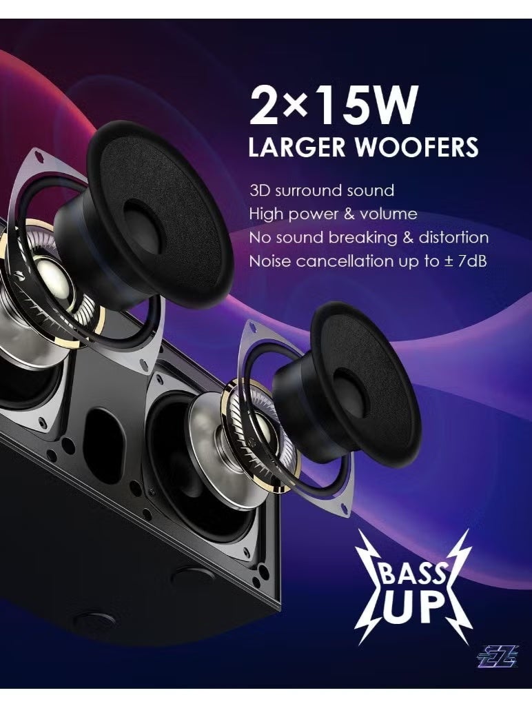 Raxoom Karaoke Machine with 2 UHF Wireless Microphones for Adults/Kids – Portable Bluetooth PA Speaker System with LED Light, Echo & Bass Adjustment, Vocal Cut for Home Parties, Meetings, Weddings - Image 2