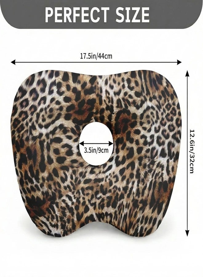 Sanwarm Ear Piercing Pillow for Side Sleepers, Ear Pillow with Hole Adjustable Design for Ear Pressure Comfort Cotton Cover Polyester Filling 17.3 x 12.6 in, Leopard - Image 2